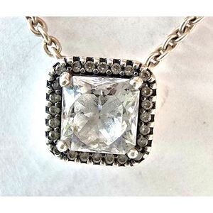 18" Pandora Sterling Silver Necklace ALE S925 Square Pendant Women’s Jewelry